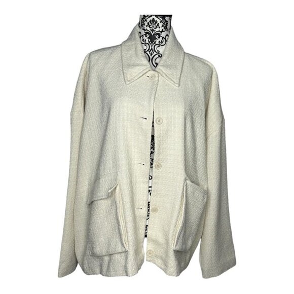 NWT Abercrombie & Fitch Off-White Tweed Jacket Size XXL - Picture 3 of 12